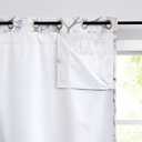 White Full Blackout Window Curtain Liner Panel Rod Pocket Bedroom Drape with 10 Hooks Microfiber Thermal Coating Noise Reducing Room Winter Cold Liner Window Treatment Sets 2 Panels (48"x81"x2, White)