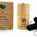 Vegan Biodegradable Bamboo Charcoal Dental Floss with Refillable Bamboo Container | Free Refill | Natural Candelilla Wax | 55yds x2 | Peppermint Essential Oil | Eco Friendly | Zero Waste Oral Care
