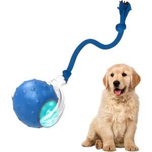 Tiny Fetch Dog Toy - Interactive Dog Toys, 360 Smart Automatic Rolling Electric Dogs Ball Toy with Birdsong, Automatic Obstacle Avoidance, Rechargeable, Boredom Relief for Dogs & Cats (Blue*1 PC)