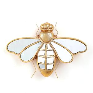 Decorative Bug Insects Beetle Mirrors - Gold Resin Little Bee Glass Wall Decor, Perfect for Victorian and European Themed Homes
