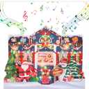 3D Pop Up Christmas Cards with Music and Lights, Animated Christmas Gift Card, Playing 3 Songs with 3 Matching Lights Blinking Modes (Envelope Included)