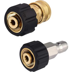 M MINGLE Pressure Washer Hose Adapter Set, M22 to 3/8 Quick Connect for Power Washer Hose, 5000 PSI