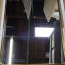 48 x 30 Inch Gold Bathroom Mirror, Rectangular Wall Mounted Shatterproof Mirror, Aluminum Alloy Frame with Rounded Corners, Horizontal or Vertical for Farmhouse Decor