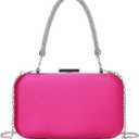 Buric Evening Bag Small Party Clutch Bag Wedding Cocktail Purse for Women Elegant Formal Handbags With Chain Bride Prom (Rose)