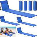Karenhi 4 Pcs Foldable Poolside Chairs Portable Beach Chair Folding Seat for Edge of Pool Provide Back Support with Carry Bag for Adults Traveling Camping Picnic Lawn, 59 Inch