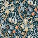 Vintage Wallpaper Peel and Stick Floral Wall Paper Removable Waterproof Golden Lily Contact Paper for Bedroom, Bathroom, Home Wall 17.3" x 118"