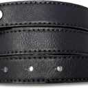 BC Belts Women's Thin Leather Belt Strap with Vintage Distressed Texture 1" Wide with Snaps (Medium (30-32), Black)