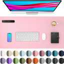 Aothia Leather Desk Pad Protector, Mouse Pad, Office Desk Mat, Non-Slip PU Leather Desk Blotter, Laptop Desk Pad, Waterproof Desk Writing Pad for Office and Home (31.5" x 15.7", Fairy Pink)