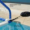 A11N Sports Floating Water Polo Goal Set Large 4.7ft x 3.1ft Pool Net with 4 Balls Fun Summer Backyard & Pool Game - Blue & Red