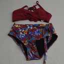 AI'MAGE Womens High Waisted Bikini Sets Tummy Control Swimsuits Two Piece Swim Suits 2025 Crisscross Tie Back Bathing Suits (Small, Floral)