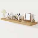Floating Shelves 48 Inch Long, 12 Inch Deep Floating Shelves for Wall, 48 x 12 Large Wall Shelves for Home Storage & Display, 2" Thicked Floating Shelf for Bedroom, Living Room, Oak Color, 1 Pack