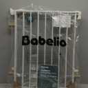 Babelio Baby Gate for Stairs, Kitchen & Doorways, 26-43" W 28" H No Bottom Bar| Easy Installation| One-Handed Operation| Auto-Close| Hardware Mount (Drill Needed) Safety Dog/Pet Gate Indoor (White)