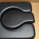 PU Commode Seat Cushion, Black Padded Cushion for Bedside Commodes, Chair, Shower Wheelchair, C Shape, 16.92x16.92x1.95 Inch