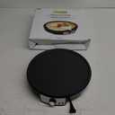 Nutrichef Electric Crepe Maker & Griddle Cooktop - Nonstick 12 Inch Aluminum Hot Plate with LED Indicator Lights & Adjustable Temperature Control - Wooden Spatula & Batter Spreader Included (Matte Black)