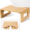 Bamboo Toilet Stool Squat, 7 Inches Foldable Poop Stool for Bathroom Adults Kids, Potty Stool with Non-Slip Layer, 2 Packs Anti-Slip Strip