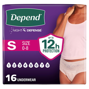 Depend Night Defense Adult Diapers for Women, Small, 16 Count