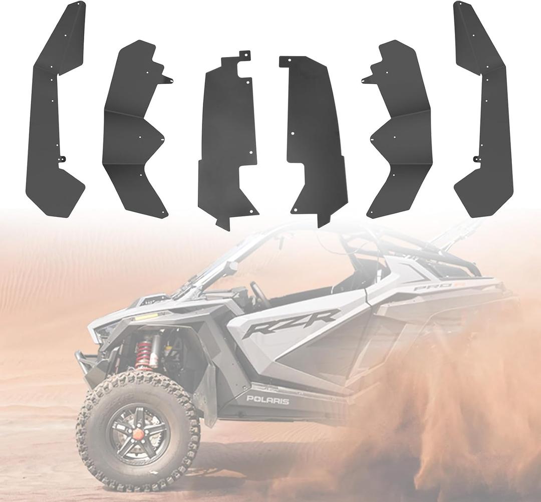 HAKA TOUGH Mud Flaps & Rear Wheel Well Block Offs for Polaris RZR Pro XP Accessories 2020-2024, Front and Rear Mud Guard & Chassis Guard for RZR PRO R/RZR Turbo R Accessories,6 PCS