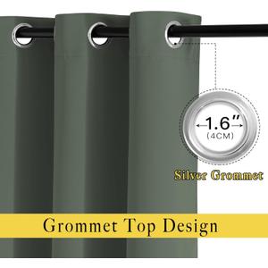 NICETOWN Blackout Curtains for Bedroom, Grommet Solid Thermal Drapes Light Blocking Window Treatments Sound Reducing for Living Room, Dark Mallard, W46 x L63, 1 Panel