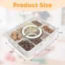 Divided Serving Tray with Lid and Handle,8 Compartments Snacks Box,Snack Fruit Tray,Veggie Tray,Portable Platter for Candy Fruits Nuts Snack Party Entertaining Picnic(2 PCS)