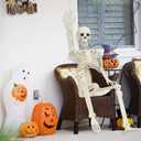 2 x CAMIRUS 2PACK 36" Skeleton Halloween Decorations, 3ft Life Full Size Skeleton with Realistic Posable Movable Joints for Halloween Haunted Houses, Lawn, Graveyard