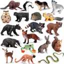 18Pcs Forest Animals Figures - Plastic Woodland Creature Toy Figurines for Kids Boys Girls 3-5 6-12, Small Jungle Animal Baby Figurines for Cake/Cupcake Topper Birthday Gift