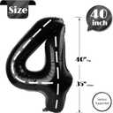 3 x Race Car 4 Balloon, Number Balloons 40 Inch, 4th Black Party Decorations, Racecar Birthday Decorations Four Large Numbers for Party Decor, Number 4 Balloon