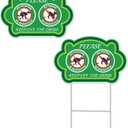 Mr. Pen- No Peeing and No Pooping Dog Sign, 2 Pack with 1 Metal Stake, Double-Sided, Waterproof, Please Be Respectful Keep Off Grass Signs, Ideal for Lawns, Gardens & Backyards