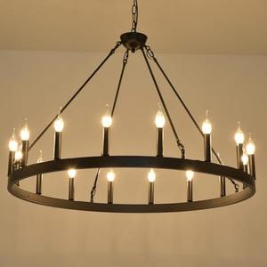 VIZBMYR Wagon Wheel Chandelier 40-inch, 20-Light Black Farmhouse Rustic Wagon Wheel Chandelier Industrial Round Ceiling Light for High Ceilings Living Room Dining Room Foyer Entryway Outdoor Porch