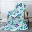 Sea Turtle Throw Blanket - Super Soft Flannel Fleece Blanket for Boys Girls Kids Pets, Lightweight Cozy Warm Ocean Themed Bed Couch Sofa Blankets 40"x30"