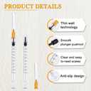 100 Pack 1ml/cc Lab Syringes Luer Lock with 25Ga 1 Inch(25mm) Needle, Disposable Individually Wrapped for Scientific Labs, Feeding Small Animals, Dispensing, Applicator, Watering