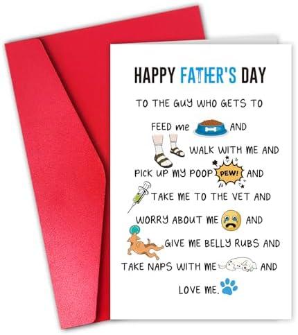 Pack of 6, CSMOSJgreetings Dog Daddy Fathers Day Card for Dad, Lovely Father’s Day Card for Him Men, Pet Gift from You Pets