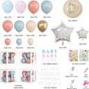 Amandir 164PCS Gender Reveal Balloon Boxes Decorations, Dusty Pink and Blue Balloon Garland Kit 4pcs Boxes with Letters (A-Z+ Baby) for Baby Shower Birthday Boy or Girl Gender Reveal Party Supplies, 18in, 24in
