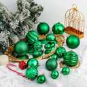 XmasExp 60mm/2.36" Christmas Ball Ornaments Shatterproof Christmas Ornaments Set Decorations for Xmas Tree Balls  24ct (2.36'', Green)