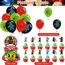 Party Decorations,Ninja Birthday Party Supplies Includes Banner- Cake Topper - Cupcake Toppers - Balloons