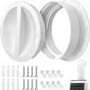 Dual Size Wall Mount Connector 6 and 6.5 Inches for Portable Air Conditioner Vent Ac Exhaust Hose Coupler Compatible 6 and 6.5 in Hose Accessories Plug White Off Season Cover Plug 1Pack