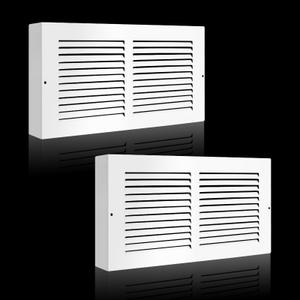 30x6 Baseboard Return Air Grille for 30"Wx6"H Duct Opening, 7/8" Depth