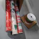 Hallmark Rustic Red and Green Christmas Wrapping Paper Set (90 sq. ft. ttl, 10 Bows, 4 Ribbon Colors, 40 Gift Tag Stickers) Snowflakes, Trees, Plaid, Ensemble
