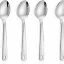 4 Pack Stainless Steel Serving Spoons, 12 Inch Large Buffet Serving Utensils, Heavy Duty 18/8 Metal Spoons with Textured Handle, Dishwasher Safe for Catering, Party, Kitchen