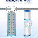 Membrane Solutions 50 Micron Pleated Polyester Sediment Water Filter 10"x2.5" Replacement Cartridge Universal Whole House Pre-Filter Compatible with W50PE, WFPFC3002, SPC-25-1050, FM-50-975 - 4 Pack