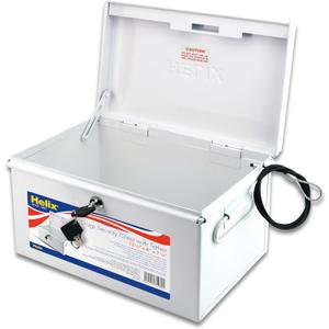 Helix - All-Metal Lockable Drugs Security Chest 12.5" x 7.25" x 8" - Ideal for Schools, Nursing Homes, Camps - Securing Valuables - Rugged Security - Durable Steel Construction, Spacious Interior