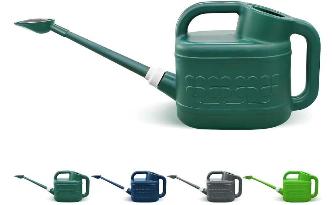 2 Gallon Watering Can, Garden Watering Can Outdoor, Plant Water Can with Removable Long Spout and Stainless Steel Sprinkler Head, Large Plastic Outdoor Watering Cans for Gardening Flower Plants