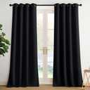 NICETOWN Room Darkening Draperies Curtains Panels, 2 Panels Black W52 x L108
