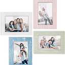 eletecpro 4x6 Picture Frame Set of 4 Wooden Designs Wall Decor Table Top & Wall Mount Photo Frame Vertical & Horizontal Rustic Home Décor Picture Frames