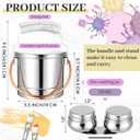 2 Pcs Paint Brush Cleaner Set Stainless Steel Double Dipper Palette Cup Paint Brush Portable Washer Holder for Oil Cleaner Kits(Straight Shape,Jumbo)