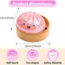 2026 New Glitter Dumpling Squishy Box, Stress Relief, Soft Squeeze Decompression Dough, Glitter Dumpling Squishy for Stress Relief (Transparent Pink)