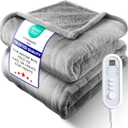 Heated Blanket Electric Throw, UltraCozy Premium Flannel & Sherpa, Fast Even Heat Distribution & Stable Temp, 18H AutoOff, 8 Temps (86125.6F), Overheat Protection, Ideal Gifts for Grandma (Grey)