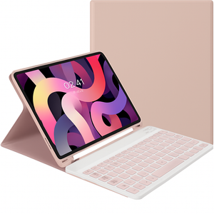 LAMA Touchpad Keyboard Case for iPad Air 11 inch 2025 7th/2024 6th & 10.9 -inch iPad Air 4th/5th Generation, Folio Keyboard Cover with Pencil Holder for 11 inch iPad Pro (4th/3rd/2nd/1st Gen), Pink