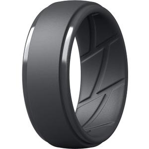 ThunderFit Men's Silicone Rings 10mm Wide 2.5mm Thick Rubber Bands, Breathable, Variety Multipack 1-10 (Pack ZM: Dark Grey)