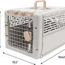 SportPet Designs Collapsible X-Small Pet Travel Carrier (Tan), Hard-Sided Kennel for Small Dogs, Puppies, Cats, Kittens, Animals up to 20lbs, Washable Home & Outdoor Pet Crate, 19.6"L x 13.5"W x 12"H