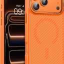 BENTOBEN Carbon Fiber for iPhone 17 Pro Max Case 2025 [Compatible with MagSafe] Magnetic Phone Case iPhone 17 Pro Max 6.9" Slim Thin Smooth Bumper with Drop Protection Women Men Cover, Cosmic Orange